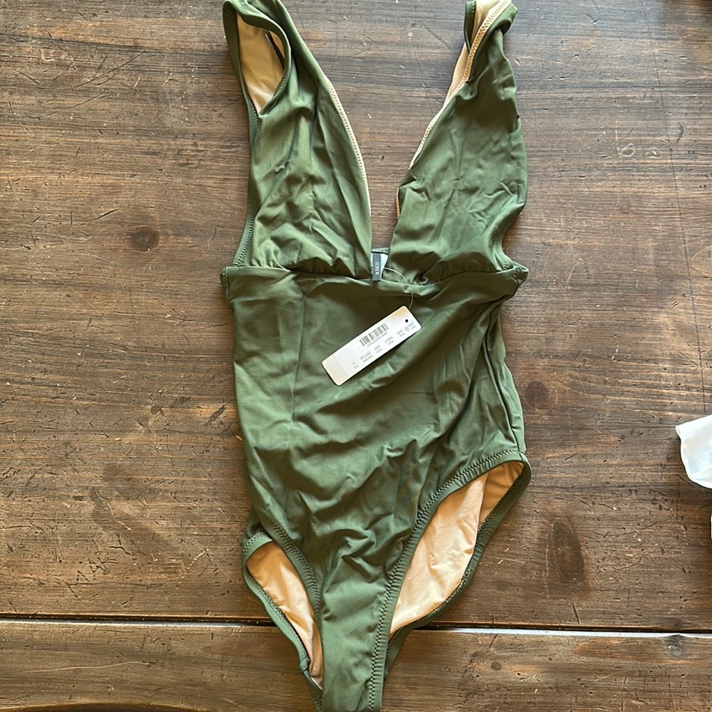 J. Crew one piece v neck bathing suit. Size 2.